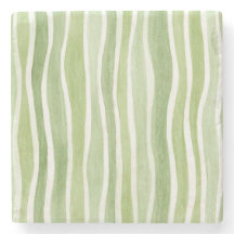 Rayures vert lime ondulées crème