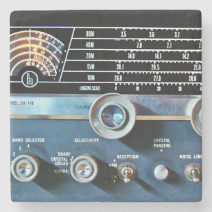 Dessous-de-verre En Pierre Récepteur radio vintage à ondes courtes