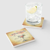 Dessous-de-verre En Pierre Recette Cosmopolitan Bartender Drink (Côté)