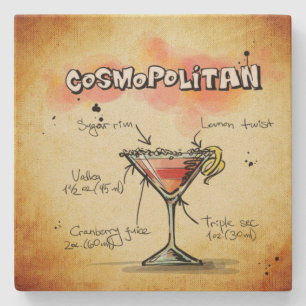 Dessous-de-verre En Pierre Recette Cosmopolitan Bartender Drink