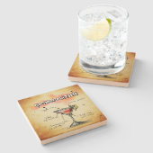 Dessous-de-verre En Pierre Recette Cosmopolitan Bartender Drink (Côté)