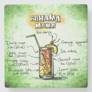 Dessous-de-verre En Pierre Recette Drink Bahama Mama