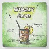 Dessous-de-verre En Pierre Recette Whiskey Sour Drink (Devant)