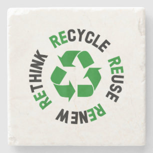 Dessous-de-verre En Pierre Recycler réutiliser Renouveler l'environnement de