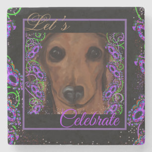 Dessous-de-verre En Pierre Red Dachshund