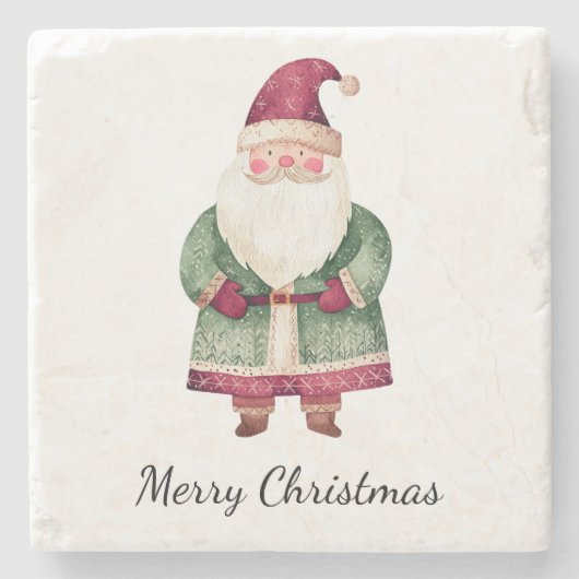 Dessous-de-verre En Pierre Red Green Noël Père Noël (Devant)