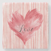 Dessous-de-verre En Pierre Red Heart Flame Love (Devant)