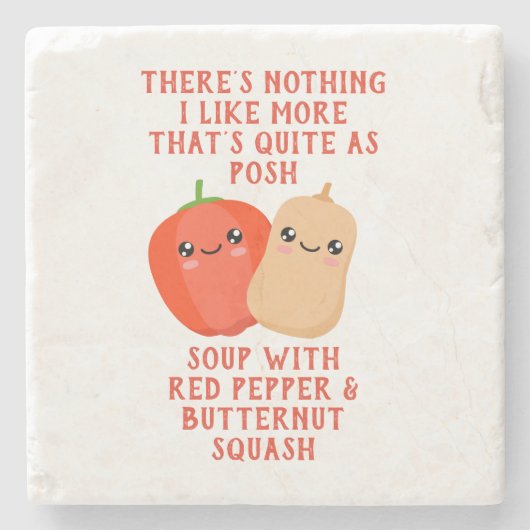 Dessous-de-verre En Pierre red pepper and butternut squassoup (Devant)