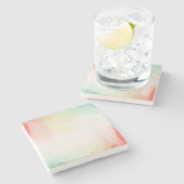 Dessous-de-verre En Pierre Red Yellow Blush Tie (Côté)