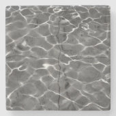 Dessous-de-verre En Pierre Réflexions Légères Sur L'Eau : Noir & Blanc (Devant)
