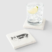 Dessous-de-verre En Pierre Regardez qui regarde (Côté)