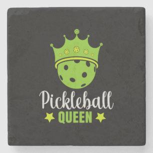 Dessous-de-verre En Pierre Reine de Pickleball Drôle Reine de Pickle Ball