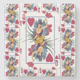 Dessous-de-verre En Pierre Reine des cœurs et des fleurs