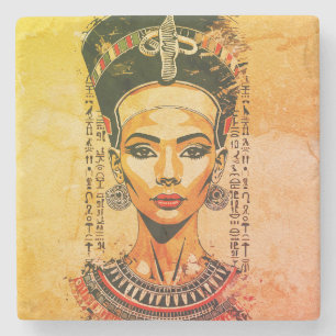 Dessous-de-verre En Pierre Reine royale d'Égypte – Art néo-pharaonique modern