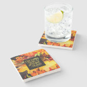 Dessous-de-verre En Pierre Remerciez-nous avec un coeur gracieux Fleurs d'aut (Côté)