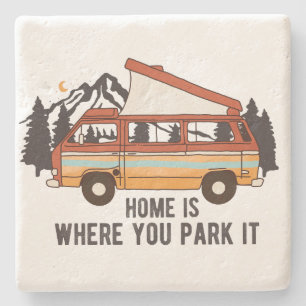 Dessous-de-verre En Pierre Remorque Camping RV "Home is Where You Park It"