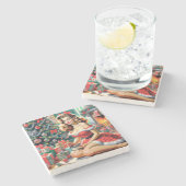 Dessous-de-verre En Pierre Remorque de Noël (Côté)