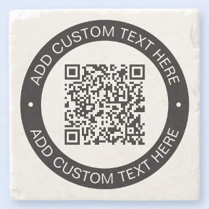 Dessous-de-verre En Pierre Remplacez par votre propre code QR ou image téléch