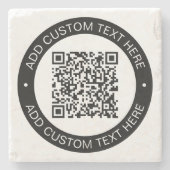Dessous-de-verre En Pierre Remplacez par votre propre code QR téléchargé ou v (Devant)