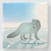 Dessous-de-verre En Pierre Renard arctique (Devant)