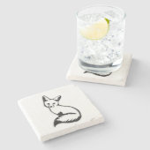 Dessous-de-verre En Pierre Renard argenté (Côté)