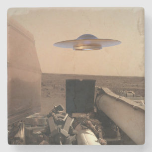 Dessous-de-verre En Pierre Rencontre avec la soucoupe UFO Alien Mars InSight
