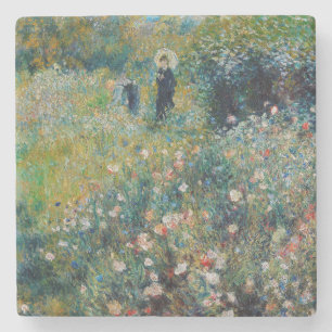 Dessous-de-verre En Pierre Renoir - Femme au parasol dans un jardin
