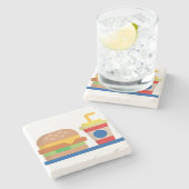 Dessous-de-verre En Pierre Repas Burger (Côté)