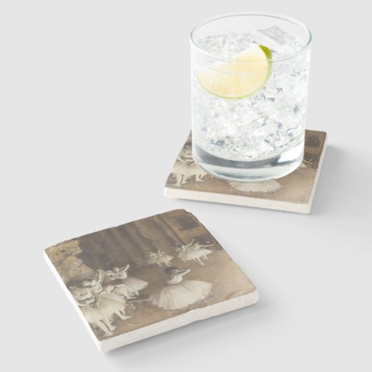 Dessous-de-verre En Pierre Répétition de ballet sur scène | Edgar Degas (Côté)