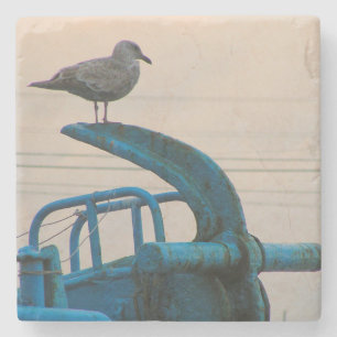 Dessous-de-verre En Pierre Repos de mouette sur l'Ancre du bateau Choshi