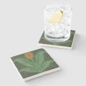Dessous-de-verre En Pierre Repro Jaune Tulipe Verte Art Nouveau Tile (Côté)