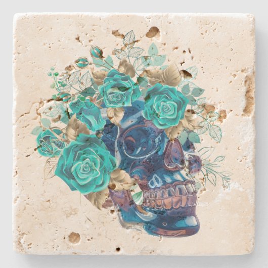 Dessous-de-verre En Pierre Requiem Blue Bloom (Devant)