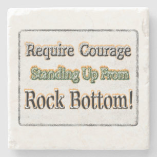 Dessous-de-verre En Pierre "Require Courage" Joli Design. Commandez dès maint