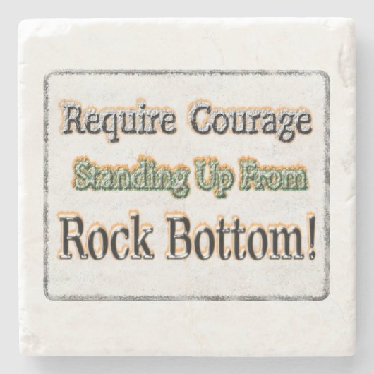 Dessous-de-verre En Pierre "Require Courage" Joli Design. Commandez dès maint (Devant)