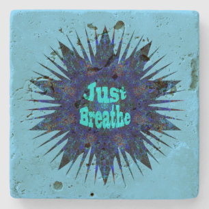 Dessous-de-verre En Pierre Respirez la Blue Yoga Star,