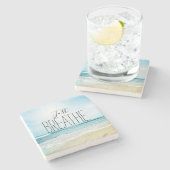 Dessous-de-verre En Pierre Respirez simplement à la plage (Côté)