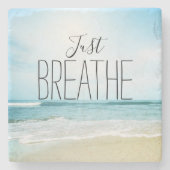 Dessous-de-verre En Pierre Respirez simplement à la plage (Devant)