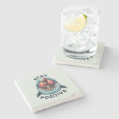 Dessous-de-verre En Pierre Restez positif - Squelette et baleine (Côté)