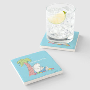 Dessous-de-verre En Pierre RESTING BEACH FACE Belly Button Hippo Boynton