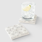 Dessous-de-verre En Pierre Rétro arrière - plan floral (Côté)