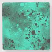 Dessous-de-verre En Pierre Retro Green Paint Splatter (Devant)