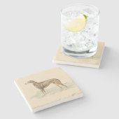 Dessous-de-verre En Pierre Retro Greyhound Whippet (Côté)