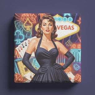 Dessous-de-verre En Pierre Rétro Las Vegas Pin-up
