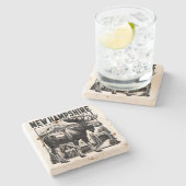 Dessous-de-verre En Pierre Retro New Hampshire (Côté)