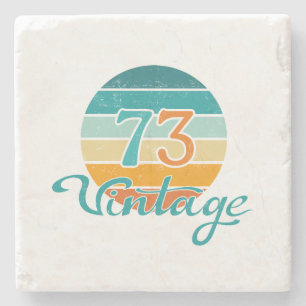 Dessous-de-verre En Pierre Retro Sunset 73 Vintage en détresse