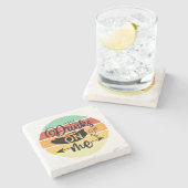 Dessous-de-verre En Pierre Retro Sunset Boissons Sur Moi (Côté)