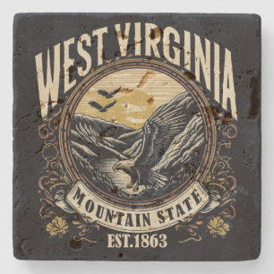 Dessous-de-verre En Pierre Retro West Virginia