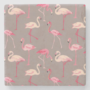 Dessous-de-verre En Pierre Rétros Flamants roses 2