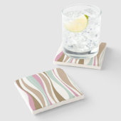 Dessous-de-verre En Pierre Rétros rayures (Côté)