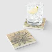 Dessous-de-verre En Pierre Rêves du désert | Plante vert (Côté)